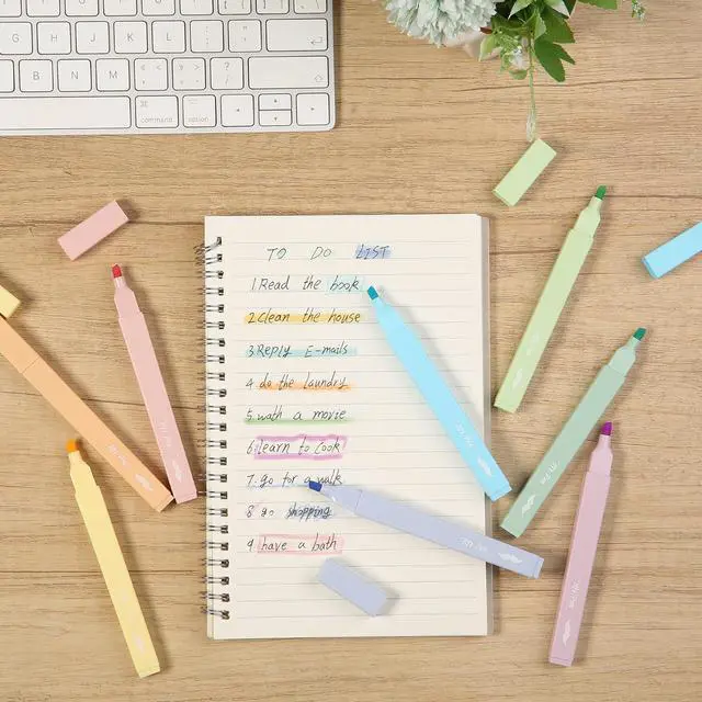 Alt view image 7 of 7 - Aesthetic Highlighters No Bleed, 8 Pack, Assorted Colors | Chisel Tip, Cute Highlighters Assorted Colors for Journaling, Highlighting, Underlining, Fast Dry, Back to School Supplies