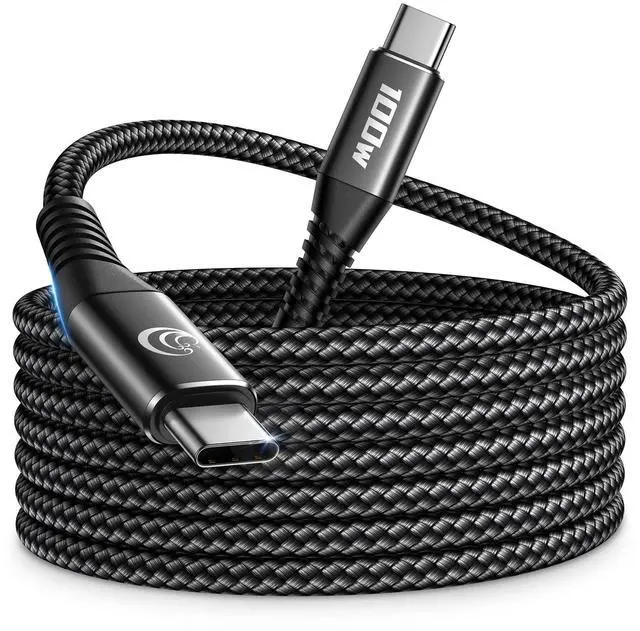 Main image of 10FT USBC to USBC Cable 100W Fast Charging, Nylon Braided USB C to USB C Charger Cord Compatible with iPhone 17 Pro Max 16 15, MacBook Pro/Air, iPad, Samsung Galaxy S26 Ultra S25 S24, PS5, Switch
