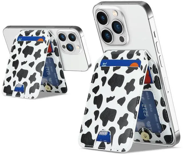 Main image of Compatible with Magsafe Wallet Magnetic Wallet for iPhone 17/16 Pro Max/14 Pro/15/14 Plus/13/12 MagSafe Card Holder,Phone Card Holder,Cow Stripes