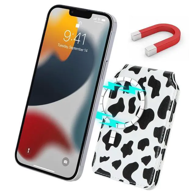 Alt view image 2 of 7 - Compatible with Magsafe Wallet Magnetic Wallet for iPhone 17/16 Pro Max/14 Pro/15/14 Plus/13/12 MagSafe Card Holder,Phone Card Holder,Cow Stripes