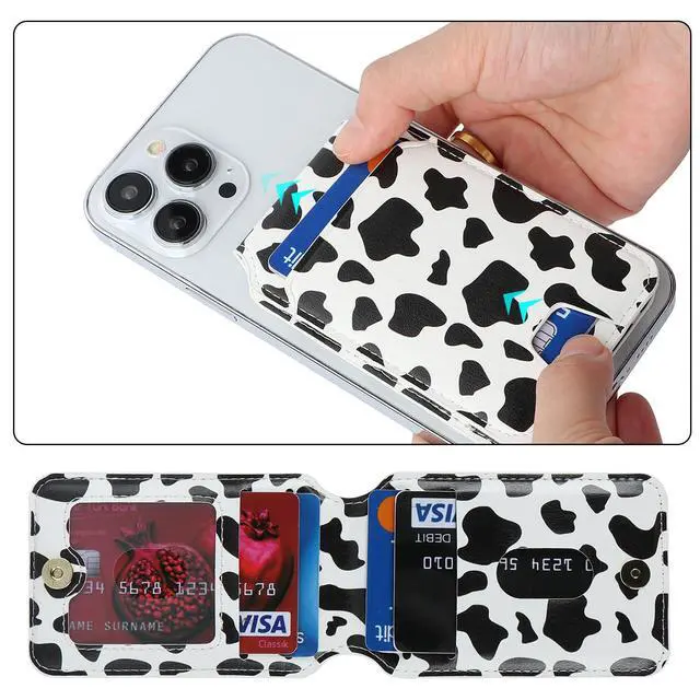 Alt view image 3 of 7 - Compatible with Magsafe Wallet Magnetic Wallet for iPhone 17/16 Pro Max/14 Pro/15/14 Plus/13/12 MagSafe Card Holder,Phone Card Holder,Cow Stripes