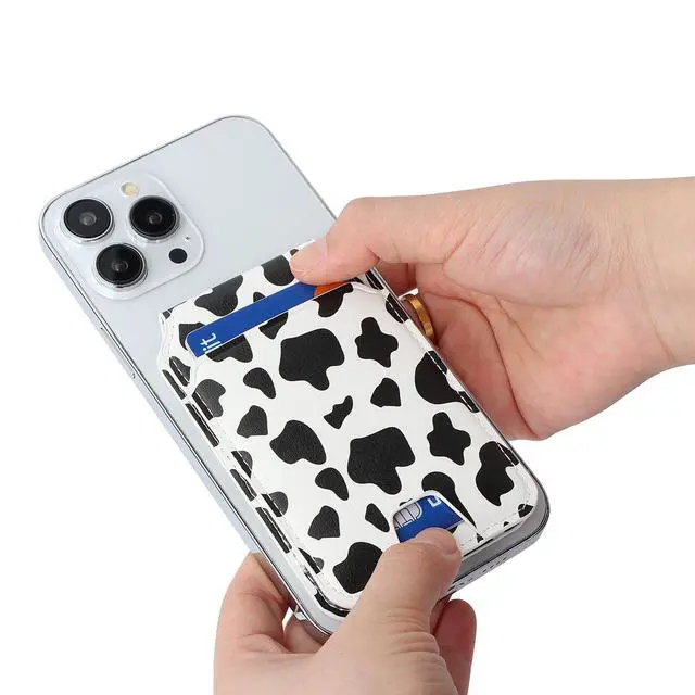 Alt view image 4 of 7 - Compatible with Magsafe Wallet Magnetic Wallet for iPhone 17/16 Pro Max/14 Pro/15/14 Plus/13/12 MagSafe Card Holder,Phone Card Holder,Cow Stripes