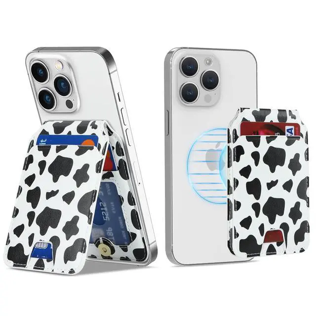 Alt view image 5 of 7 - Compatible with Magsafe Wallet Magnetic Wallet for iPhone 17/16 Pro Max/14 Pro/15/14 Plus/13/12 MagSafe Card Holder,Phone Card Holder,Cow Stripes