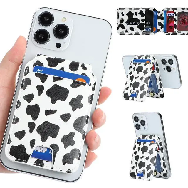 Alt view image 6 of 7 - Compatible with Magsafe Wallet Magnetic Wallet for iPhone 17/16 Pro Max/14 Pro/15/14 Plus/13/12 MagSafe Card Holder,Phone Card Holder,Cow Stripes