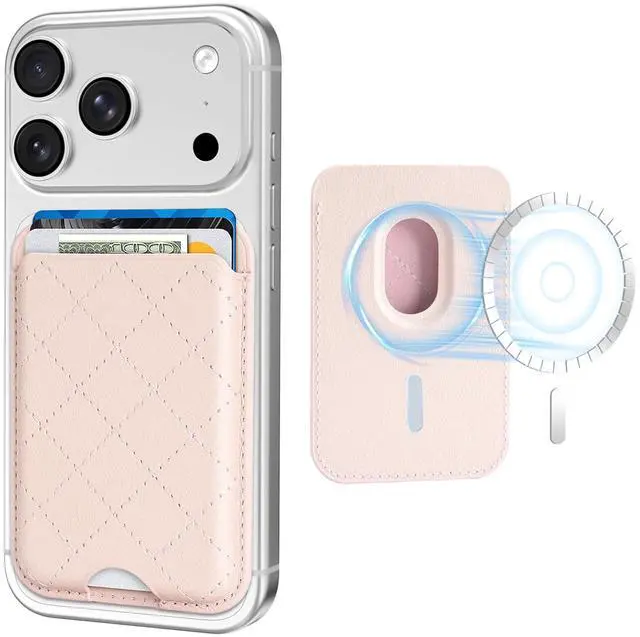 Main image of Compatible with Magsafe Wallet Magnetic 3-Card Holder, Pink
