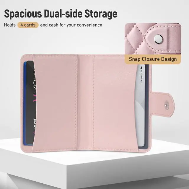 Alt view image 3 of 7 - Compatible with Magsafe Wallet Magnetic 4-Card Holder, Pink