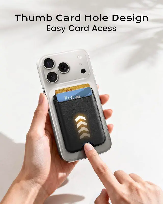 Alt view image 2 of 5 - Magnetic Mag-safe Wallet Cell Phone Card Holder for Phone Case with Mag-Safe, Stronger Magnetic RFID Leather Phone Wallet Stick on for iPhone 17/16/15/14/13/12 Series, Black Color