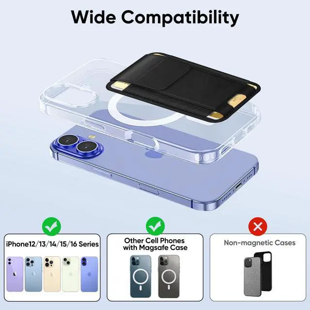 Alt view image 3 of 7 - MagSafe Wallet Magnetic Card Wallet Holder for Women Men