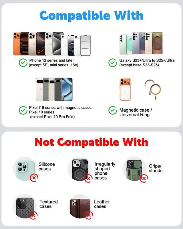 Alt view image 7 of 7 - MagSafe Wallet with Stand, 9-Card RFID Blocking Slim Magnetic Card Holder, Adjustable Stand Angles, Magnetic Phone Wallets for iPhone 17/16/15/14/13/12 Series, Carbon Black