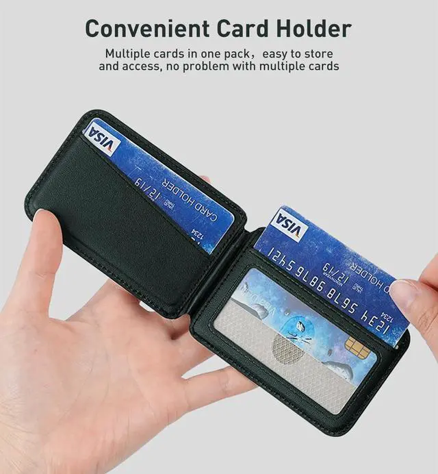 Alt view image 2 of 6 - Upgraded Mag-Safe Wallet with Drawstring Lightweight Vegan Leather Magnetic Card Holder Adjustable Phone Wallet Stand Magnetic for iPhone 12-17 Series Not for iPhone 13/12 Mini (Green)