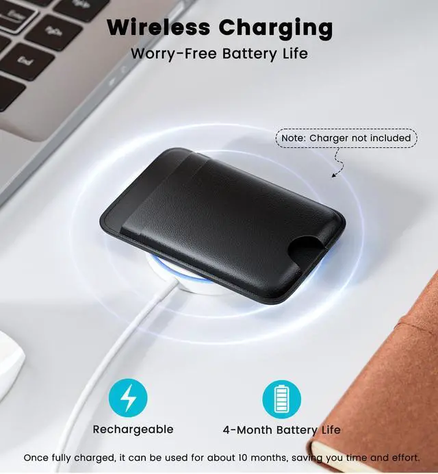 Alt view image 7 of 7 - MagSafe Wallet with Full Find My Slim RFID-Blocking Vegan Leather Phone Wallet Portable Dual-Pocket 5 Cards Holder Strong Magnetic for iPhone 1216 Series Not for 13/12 Mini (Black)