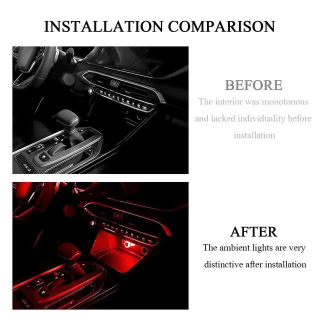 Alt view image 5 of 6 - 4PCS Mini USB LED Car Interior Atmosphere Lamp for Decor, Red