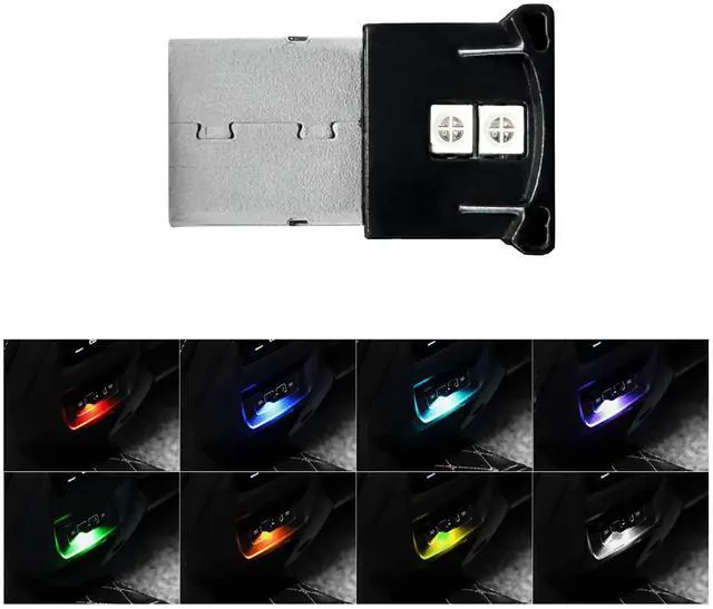 Main image of Mini USB LED Light, 8 Colors RGB Car USB LED Interior Atmosphere Light, Adjustable Brightness Smart Laptop Keyboard Home Office Decoration Night Lamp, Car Accessories