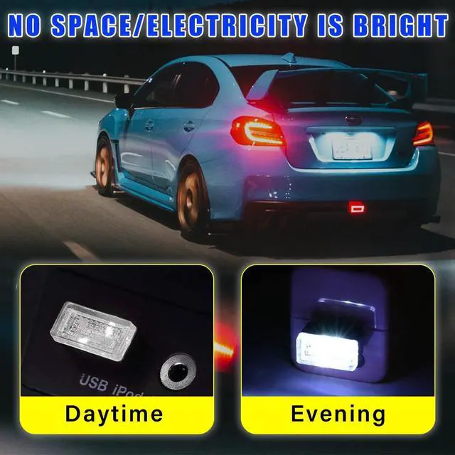Alt view image 4 of 6 - 4 PCS USB LED Car Interior Atmosphere Lamp, Plug-in USB Decor Night Light, Portable Auto Ambient Lighting Kit, Universal Vehicle Interior Accessories for Most Cars (White)