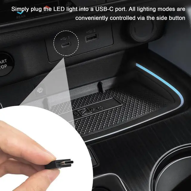 Alt view image 5 of 6 - 2 PCS USB Type C LED Ambient Light, 8 Colors RGB Car Ambient Lights Adjustable Brightness Night Lamp, 5V Plug-In Smart USB Atmosphere Light for Vehicle Home Office