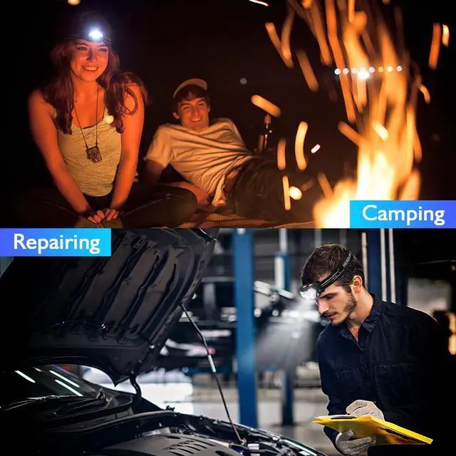 Alt view image 7 of 7 - 9 LED Headlamp Rechargeable, 2000 Lumen Super Bright 10 Modes Motion Sensor Head Lamp with White Red Light, Ultralight and Waterproof Headlight Flashlight with USB C Cable for Camping Hiking
