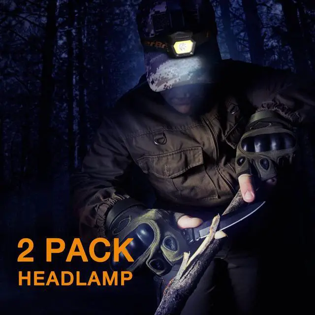 Alt view image 7 of 7 - 2-Pack Headlamp, Rechargeable LED Waterproof Headlight
