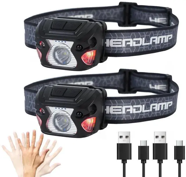 Main image of 2 Sets High-End Comfortable Camping & Work Headlamp, Long Endurance Lighting 12 Hours, 1000+ LM High Brightness, IPX5 Waterproof, Suitable For Fishing, Running, Maintenance And Other Scenarios