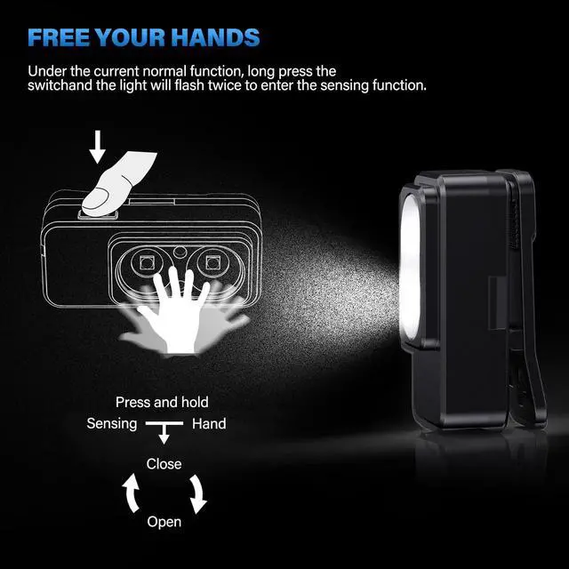 Alt view image 5 of 7 - Headlamp Rechargeable 2PCS, Super Bright LED Head Lamp with Motion Sensor & White Warm Light, 8 Modes & Magnetic Base IPX7 Waterproof Headlight for Forehead Hard Hat Light for Camping Hiking Fishing