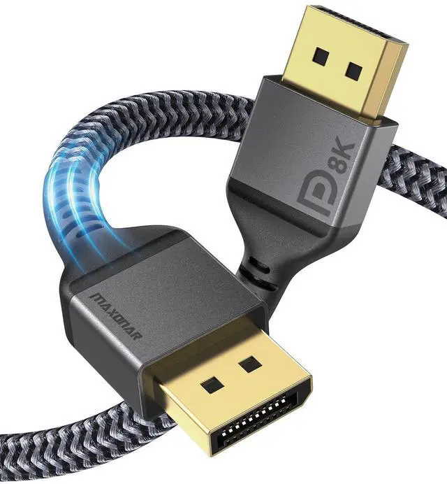 Main image of VESA Certified DisplayPort Cable 1.4, 8K 10ft/ 3M DP Cable Cord (8K@60Hz, 4K@144Hz, 1080P@240Hz) Display Port HBR3 32.4Gbps, HDCP 2.2 for Odyssey G9 CHG90, PC, Laptop, TV Gaming Monitor - Grey