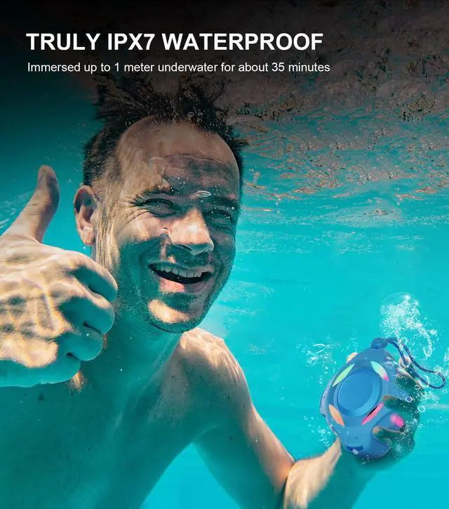 Alt view image 3 of 7 - Shower Bluetooth Speaker, IPX7 Waterproof Speaker with LED Light