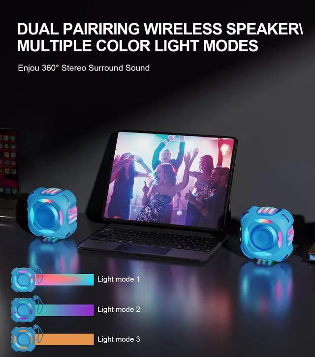 Alt view image 7 of 7 - Shower Bluetooth Speaker, IPX7 Waterproof Speaker with LED Light