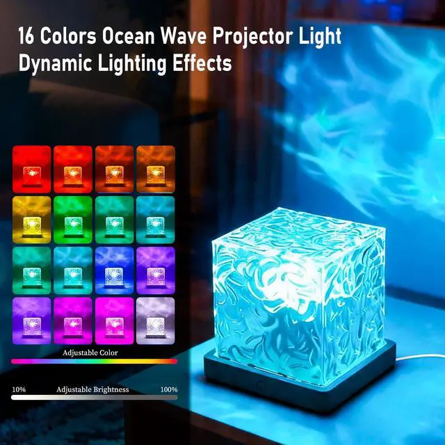 Alt view image 2 of 7 - Ocean Wave Projector Light 16 Colors Water Ripple Light