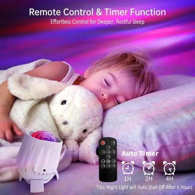 Alt view image 3 of 7 - Northern Lights Projector, Galaxy Projector Night Light with Remote Control& Timer Function, Sleep Aid, Aurora Ceiling Projector Light for Bedroom Decor, Christmas Gift for Kids, Adults