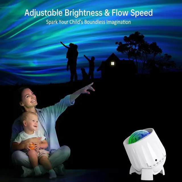 Alt view image 4 of 7 - Northern Lights Projector, Galaxy Projector Night Light with Remote Control& Timer Function, Sleep Aid, Aurora Ceiling Projector Light for Bedroom Decor, Christmas Gift for Kids, Adults