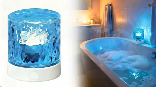 Main image of Rechargeable Cordless LED Shower Light, 3D Ocean Wave Water Ripple Projector for Bathroom Bathtub Spa (New Upgrade)