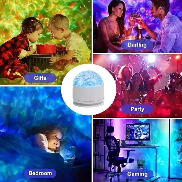 Alt view image 3 of 7 - 2 in 1 Galaxy Light, 16 Color Aurora Night Light Projector, Ocean Wave Projector with Remote Control, USB Recharge Northern Lights Projector for Bedroom Home Decor Gifts (Aurora & Wave)