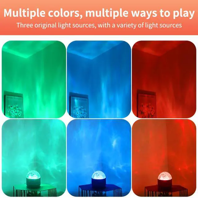 Alt view image 2 of 7 - 2 in 1 Galaxy Light, 16 Color Aurora Night Light Projector, Ocean Wave Projector with Remote Control, USB Recharge Northern Lights Projector for Bedroom Home Decor Gifts (Aurora & Wave)