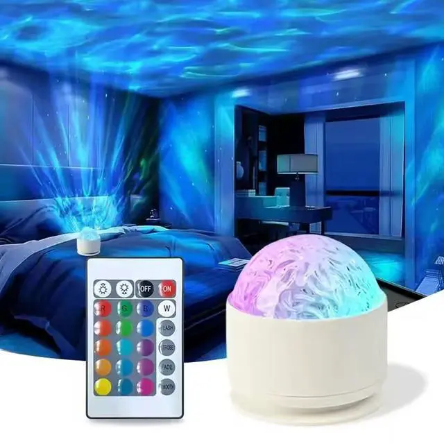 Main image of 2 in 1 Northern Lights Projector, 16 Color Aurora Night Light Projector,Remote Galaxy Light Projector,USB Recharge Ocean Wave Projector for Playroom Birthday Kids Teen Gift (Aurora & Wave)