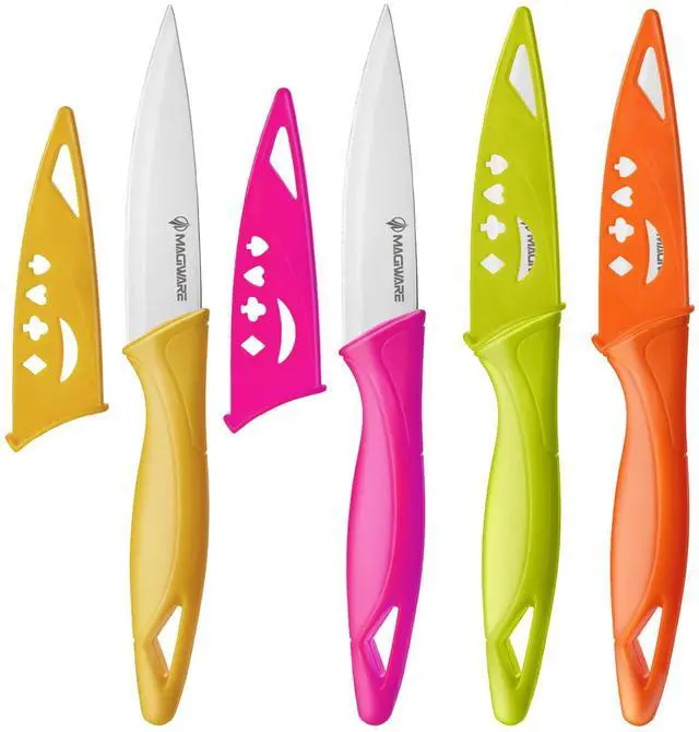 Main image of Paring Knife, 8PCS Paring Knife Set with Cover, Small Kitchen Vegetable Fruit Knives, 3.5 Inch Ultra Sharp PP Handle