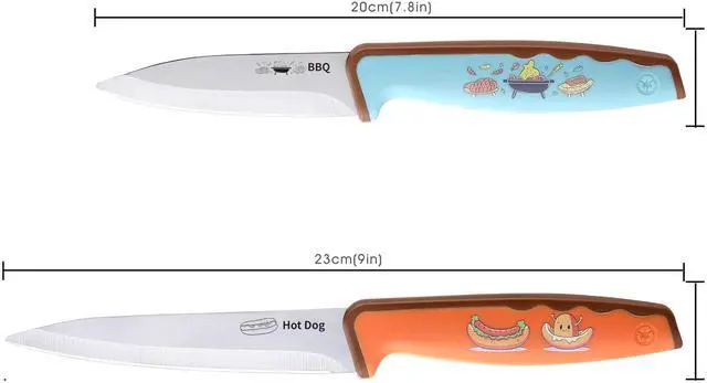 Alt view image 3 of 7 - 4PCS Paring Knife, Paring knives, 4.5 & 4 Inch Peeling Fruit and Vegetable Knife, Ultra Sharp Kitchen Knives, German Steel, PP Plastic Handle (Food-Themed Design)