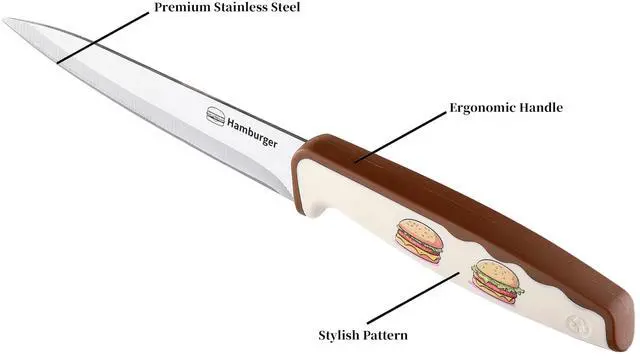 Alt view image 2 of 7 - 4PCS Paring Knife, Paring knives, 4.5 & 4 Inch Peeling Fruit and Vegetable Knife, Ultra Sharp Kitchen Knives, German Steel, PP Plastic Handle (Food-Themed Design)