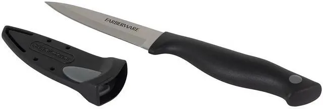 Alt view image 2 of 7 - Edgekeeper 3.5-Inch Paring Knife with Self-Sharpening Blade Cover, High Carbon-Stainless Steel Kitchen Knife with Ergonomic Handle, Razor-Sharp Knife, Black