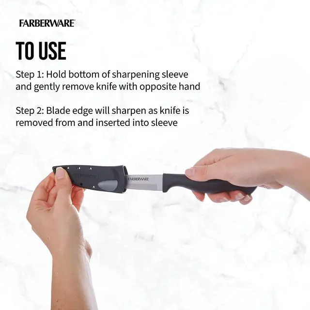 Alt view image 5 of 7 - Edgekeeper 3.5-Inch Paring Knife with Self-Sharpening Blade Cover, High Carbon-Stainless Steel Kitchen Knife with Ergonomic Handle, Razor-Sharp Knife, Black