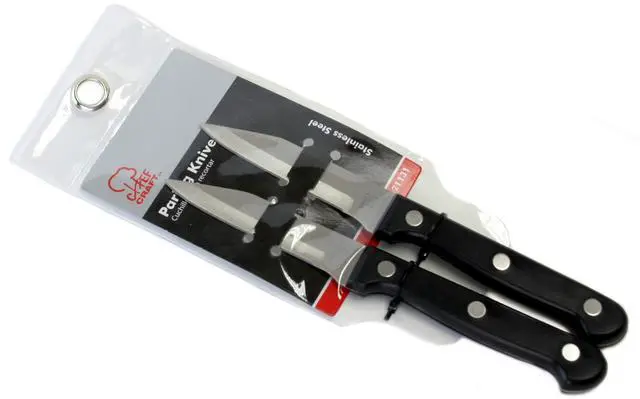 Alt view image 2 of 6 - Select Paring Knives, 9.5 inch 2 piece knife set, Stainless Steel/Black