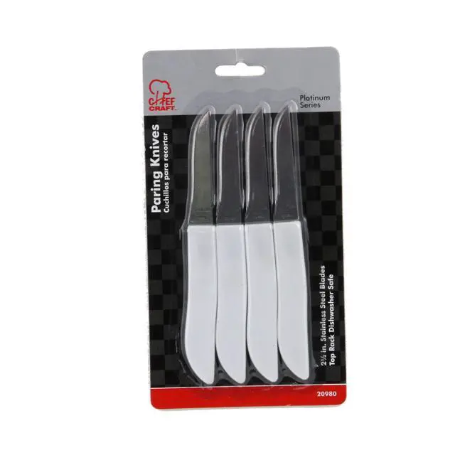 Alt view image 2 of 5 - Select Paring Knife Set, 2.5 Inch Blade 6 Inches In Length 4 Piece Set, Stainless Steel/Black