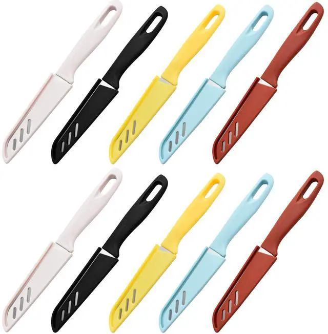 Main image of Paring knife 10 Set pieces Paring Knives Ultra Sharp Vegetable and Fruit Knife with Sheath Cover,Rust Proof Stain Resistant German Steel Small Kitchen Knife 10PCS Peeling Knives and 10PCS Knife Sheath
