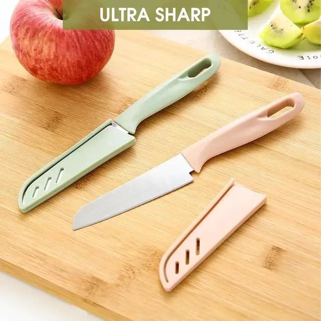 Alt view image 3 of 7 - Paring knife 10 Set pieces Paring Knives Ultra Sharp Vegetable and Fruit Knife with Sheath Cover,Rust Proof Stain Resistant German Steel Small Kitchen Knife 10PCS Peeling Knives and 10PCS Knife Sheath