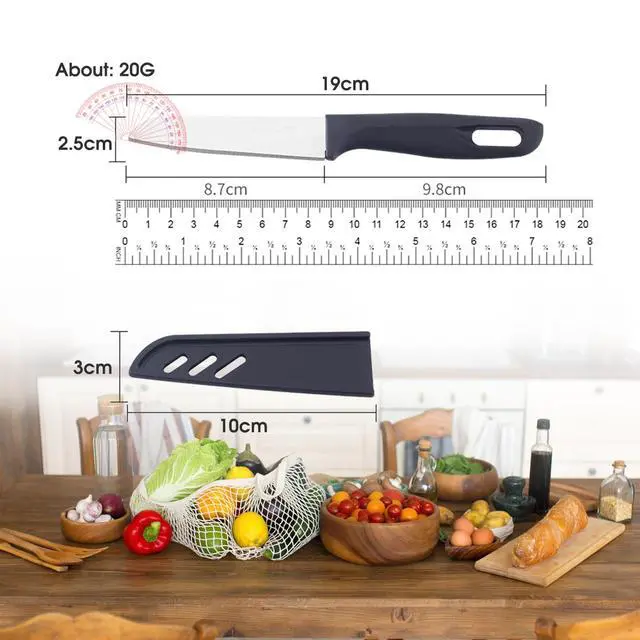 Alt view image 7 of 7 - Paring knife 10 Set pieces Paring Knives Ultra Sharp Vegetable and Fruit Knife with Sheath Cover,Rust Proof Stain Resistant German Steel Small Kitchen Knife 10PCS Peeling Knives and 10PCS Knife Sheath