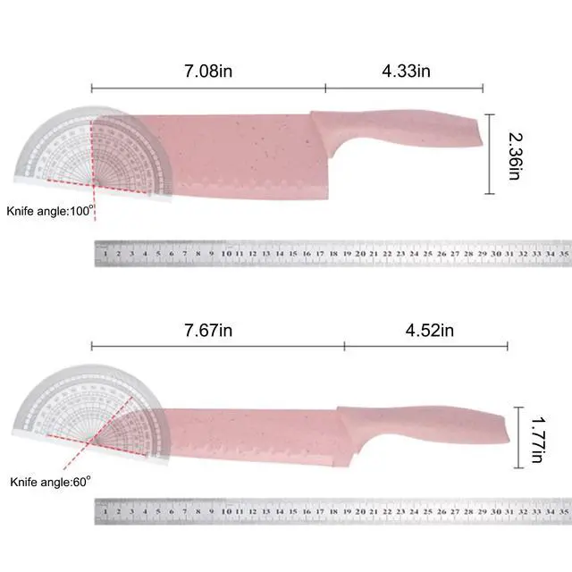 Alt view image 6 of 7 - Boxed Kitchen Knife Set Block Wheat Straw blades Nonstick for Kitchen Cutting Meat Scissors Ceramic Peeler for Slicing Paring Fruits Vegetables