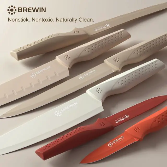 Alt view image 3 of 6 - Knife set, 13 Pieces Kitchen Knives Set with Sharpener, Anti-Rust Coating and Blade Guard, Home Essentials, Camping Essentials - Muliticolor