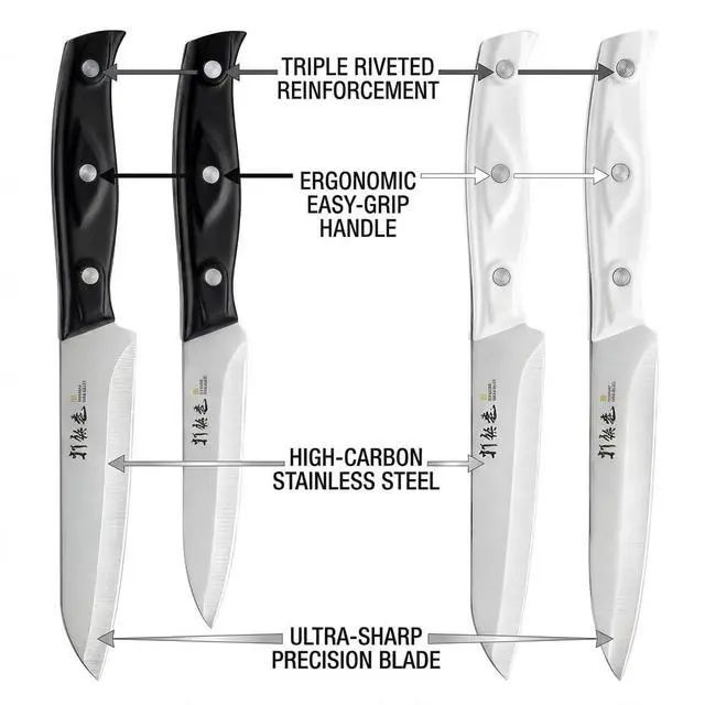 Alt view image 3 of 7 - 4PCS Paring Knife - 4/4.5 inch Fruit and Vegetable Paring Knives - Ultra Sharp Kitchen Knife - Peeling Knives - German Stainless Steel-ABS Handle