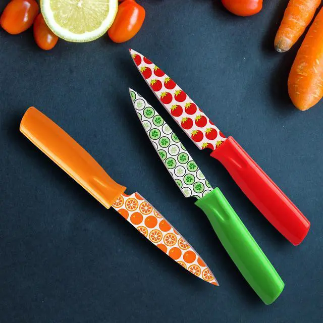 Alt view image 4 of 5 - Kitchen Essentials Kitchen Tools & Cutlery Collection, Kitchen Accessories & Cutlery, Printed Paring Knife Set, 3-Piece