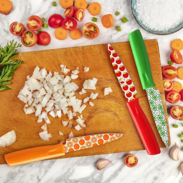 Alt view image 5 of 5 - Kitchen Essentials Kitchen Tools & Cutlery Collection, Kitchen Accessories & Cutlery, Printed Paring Knife Set, 3-Piece