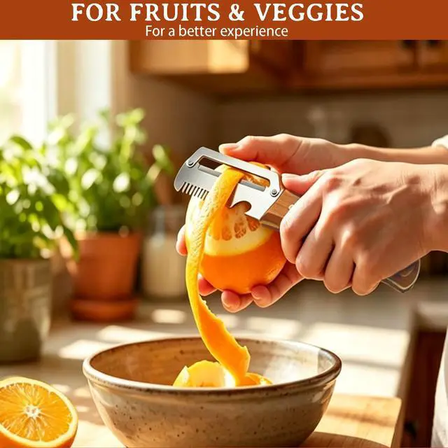 Alt view image 2 of 6 - 2 Pcs Multi-Functional Vegetable Peeler, Stainless Steel Thickened Fruit Peeler Knife with Wooden Handle & Bottle Opener, 2-in-1/3-in-1 Kitchen Tool for Home Cooking