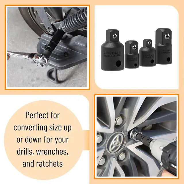 Alt view image 6 of 7 - Impact Socket Adapter and Reducer Set, 4-pcs, Impact Sockets Adapter Sets, Impact Adapter, Socket Adapter Set